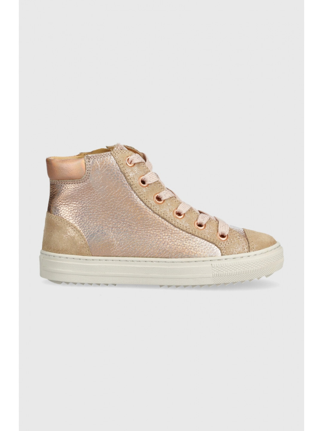 Dětské kožené kecky Pom D & 39 api SWAG ZIP LACE růžová barva